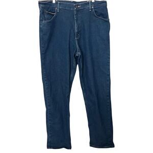 WRANGLER HIGH-RISE, TRADITIONAL LEG, DENIM JEANS, MENS, 38/34, DENIM BLUE
